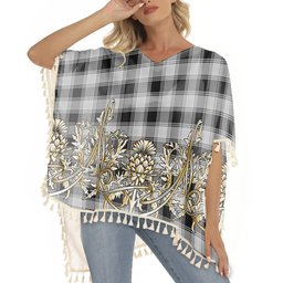 ScotsTee Shop Scottish YinYang Tartan Scotland Royal Golden Thistle Square Fringed Shawl