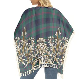 ScotsTee Shop Scottish Laurie (Lawrie) Modern Clan Tartan Scotland Royal Golden Thistle Square Fringed Shawl