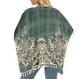 ScotsTee Shop Scottish MacAulay Hunting Ancient Tartan Scotland Royal Golden Thistle Square Fringed Shawl