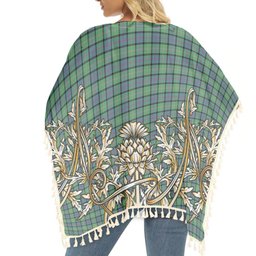 ScotsTee Shop Scottish MacThomas Ancient Tartan Scotland Royal Golden Thistle Square Fringed Shawl
