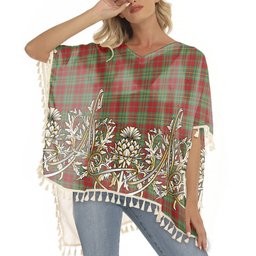ScotsTee Shop Scottish Leask Tartan Scotland Royal Golden Thistle Square Fringed Shawl