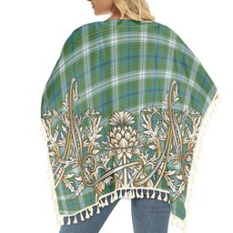 ScotsTee Shop Scottish Johnston Dress Ancient Tartan Scotland Royal Golden Thistle Square Fringed Shawl