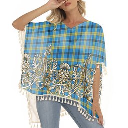 ScotsTee Shop Scottish Laing SC Tartan Scotland Royal Golden Thistle Square Fringed Shawl