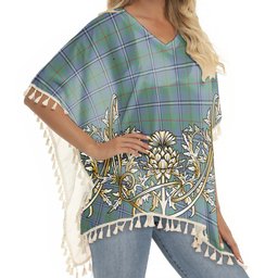 ScotsTee Shop Scottish Irvine of Glentulchan Ancient Tartan Scotland Royal Golden Thistle Square Fringed Shawl