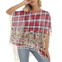 ScotsTee Shop Scottish MacDonald Dress Irish Modern Tartan Scotland Royal Golden Thistle Square Fringed Shawl