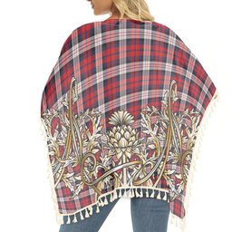 ScotsTee Shop Scottish MacDonald Dress Irish Modern Tartan Scotland Royal Golden Thistle Square Fringed Shawl