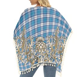ScotsTee Shop Scottish Roberton Tartan Scotland Royal Golden Thistle Square Fringed Shawl