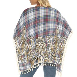 ScotsTee Shop Scottish McBeth Dress Modern Tartan Scotland Royal Golden Thistle Square Fringed Shawl