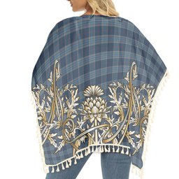 ScotsTee Shop Scottish Thorburn Lochcarron Tartan Scotland Royal Golden Thistle Square Fringed Shawl