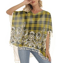 ScotsTee Shop Scottish MacLachlan 4 Tartan Scotland Royal Golden Thistle Square Fringed Shawl