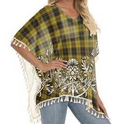ScotsTee Shop Scottish MacLachlan 4 Tartan Scotland Royal Golden Thistle Square Fringed Shawl