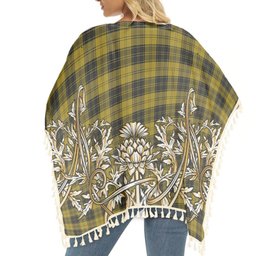 ScotsTee Shop Scottish MacLachlan 4 Tartan Scotland Royal Golden Thistle Square Fringed Shawl