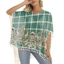 ScotsTee Shop Scottish MacInnes Dress Ancient Tartan Scotland Royal Golden Thistle Square Fringed Shawl