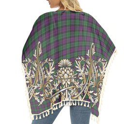 ScotsTee Shop Scottish Wilsons 150 Tartan Scotland Royal Golden Thistle Square Fringed Shawl