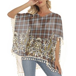 ScotsTee Shop Scottish MacRae Hunting Weathered Tartan Scotland Royal Golden Thistle Square Fringed Shawl