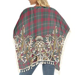 ScotsTee Shop Scottish Strang Modern Tartan Scotland Royal Golden Thistle Square Fringed Shawl