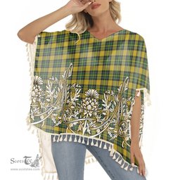 ScotsTee Shop Scottish Jacobite 2 Tartan Scotland Royal Golden Thistle Square Fringed Shawl