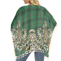 ScotsTee Shop Scottish McArthur-Fox Ancient Tartan Scotland Royal Golden Thistle Square Fringed Shawl