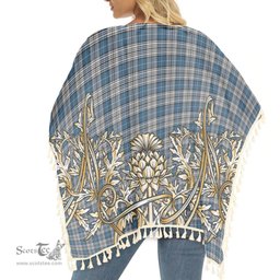 ScotsTee Shop Scottish Napier Modern Tartan Scotland Royal Golden Thistle Square Fringed Shawl