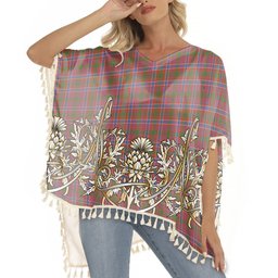 ScotsTee Shop Scottish MacRae Red Ancient Tartan Scotland Royal Golden Thistle Square Fringed Shawl
