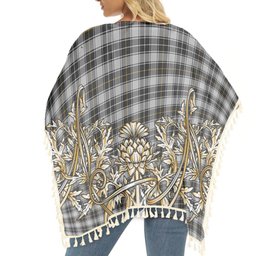ScotsTee Shop Scottish MacFie of Colonsay Dress Tartan Scotland Royal Golden Thistle Square Fringed Shawl