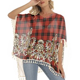 ScotsTee Shop Scottish MacQueen Ancient Tartan Scotland Royal Golden Thistle Square Fringed Shawl