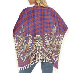 ScotsTee Shop Scottish Richardson Tartan Scotland Royal Golden Thistle Square Fringed Shawl