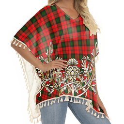ScotsTee Shop Scottish Kerr Modern Tartan Scotland Royal Golden Thistle Square Fringed Shawl