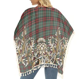 ScotsTee Shop Scottish MacDiarmid Modern Tartan Scotland Royal Golden Thistle Square Fringed Shawl