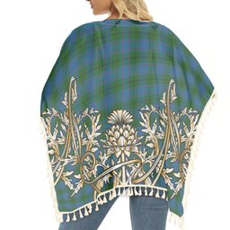 ScotsTee Shop Scottish Greenlaw American Tartan Scotland Royal Golden Thistle Square Fringed Shawl
