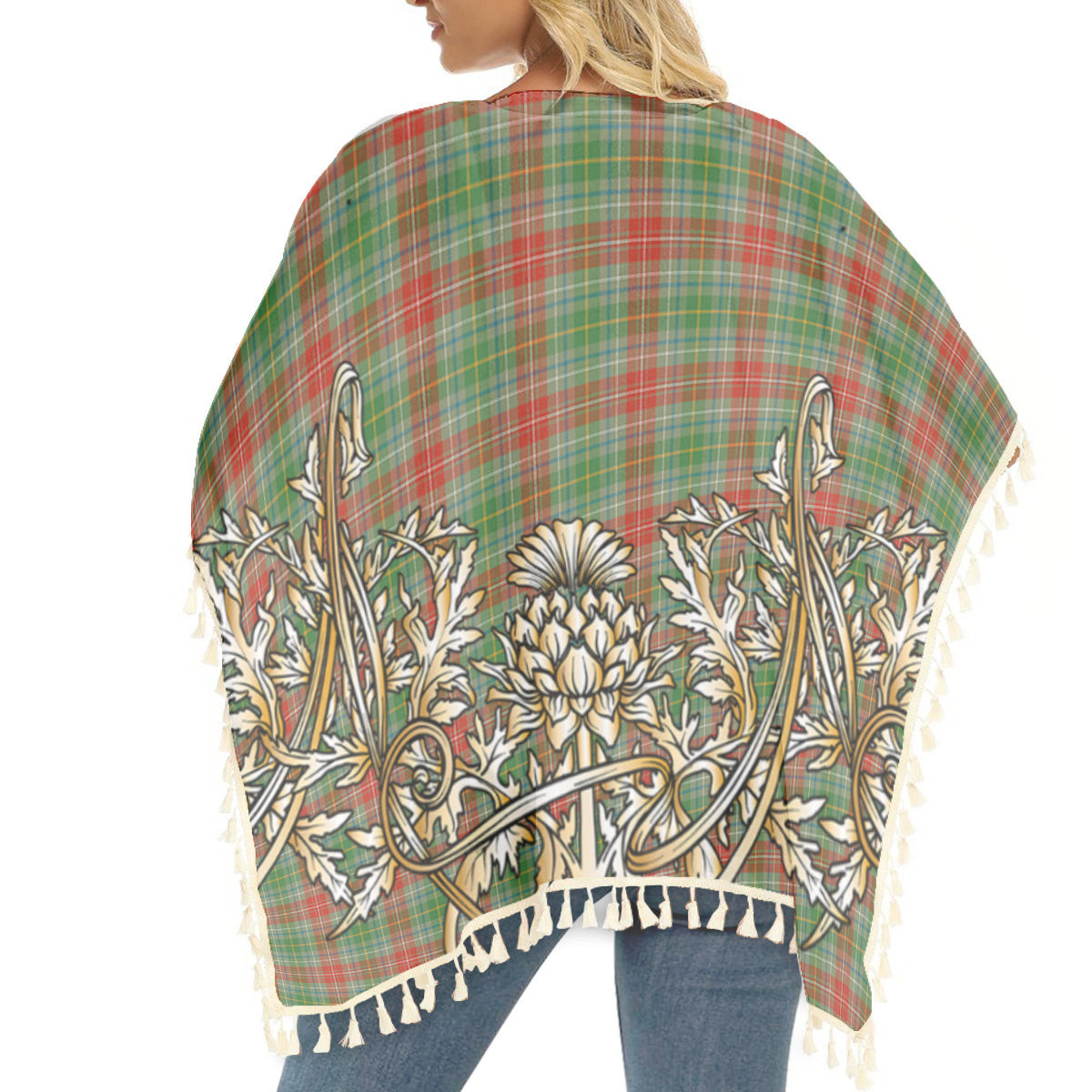 ScotsTee Shop Scottish Muirhead Ancient Tartan Scotland Royal Golden Thistle Square Fringed Shawl