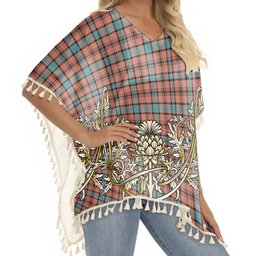 ScotsTee Shop Scottish Hamilton Red Modern Tartan Scotland Royal Golden Thistle Square Fringed Shawl