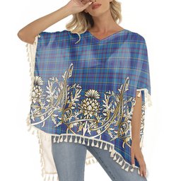 ScotsTee Shop Scottish Mercer Tartan Scotland Royal Golden Thistle Square Fringed Shawl