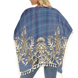 ScotsTee Shop Scottish Mercer Tartan Scotland Royal Golden Thistle Square Fringed Shawl