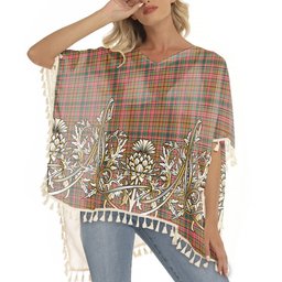 ScotsTee Shop Scottish Ogilvie (Ogilvy) of Strathallan Modern Tartan Scotland Royal Golden Thistle Square Fringed Shawl