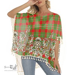 ScotsTee Shop Scottish Gregor Modern Tartan Scotland Royal Golden Thistle Square Fringed Shawl