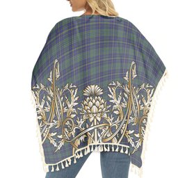 ScotsTee Shop Scottish Platt Tartan Scotland Royal Golden Thistle Square Fringed Shawl