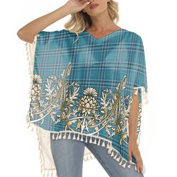 ScotsTee Shop Scottish Kelly Dress Modern Tartan Scotland Royal Golden Thistle Square Fringed Shawl
