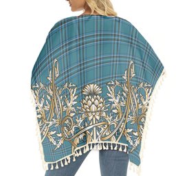 ScotsTee Shop Scottish Kelly Dress Modern Tartan Scotland Royal Golden Thistle Square Fringed Shawl