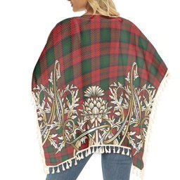 ScotsTee Shop Scottish Lindsay 2 Tartan Scotland Royal Golden Thistle Square Fringed Shawl