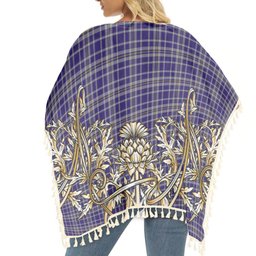 ScotsTee Shop Scottish Ochterlony Tartan Scotland Royal Golden Thistle Square Fringed Shawl