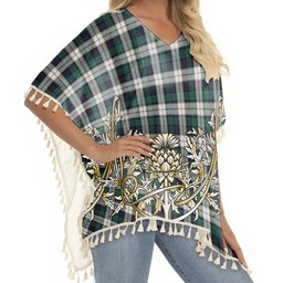 ScotsTee Shop Scottish Graham Dress Modern Tartan Scotland Royal Golden Thistle Square Fringed Shawl