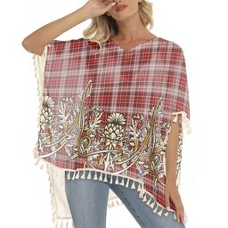 ScotsTee Shop Scottish McDougall Dress Tartan Scotland Royal Golden Thistle Square Fringed Shawl