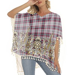 ScotsTee Shop Scottish MacLean of Duart Dress 4 Tartan Scotland Royal Golden Thistle Square Fringed Shawl