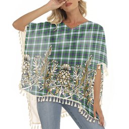 ScotsTee Shop Scottish McKenzie Dress Modern Tartan Scotland Royal Golden Thistle Square Fringed Shawl