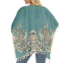 ScotsTee Shop Scottish Montgomery Ancient Tartan Scotland Royal Golden Thistle Square Fringed Shawl