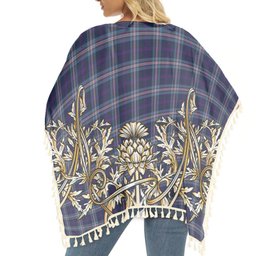 ScotsTee Shop Scottish Nevoy Tartan Scotland Royal Golden Thistle Square Fringed Shawl