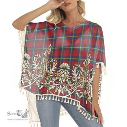 ScotsTee Shop Scottish Ruthven VS Tartan Scotland Royal Golden Thistle Square Fringed Shawl