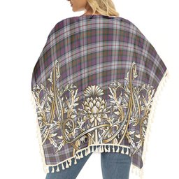ScotsTee Shop Scottish MacDonald Dress Modern Tartan Scotland Royal Golden Thistle Square Fringed Shawl