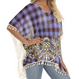 ScotsTee Shop Scottish Rutherford SC Tartan Scotland Royal Golden Thistle Square Fringed Shawl